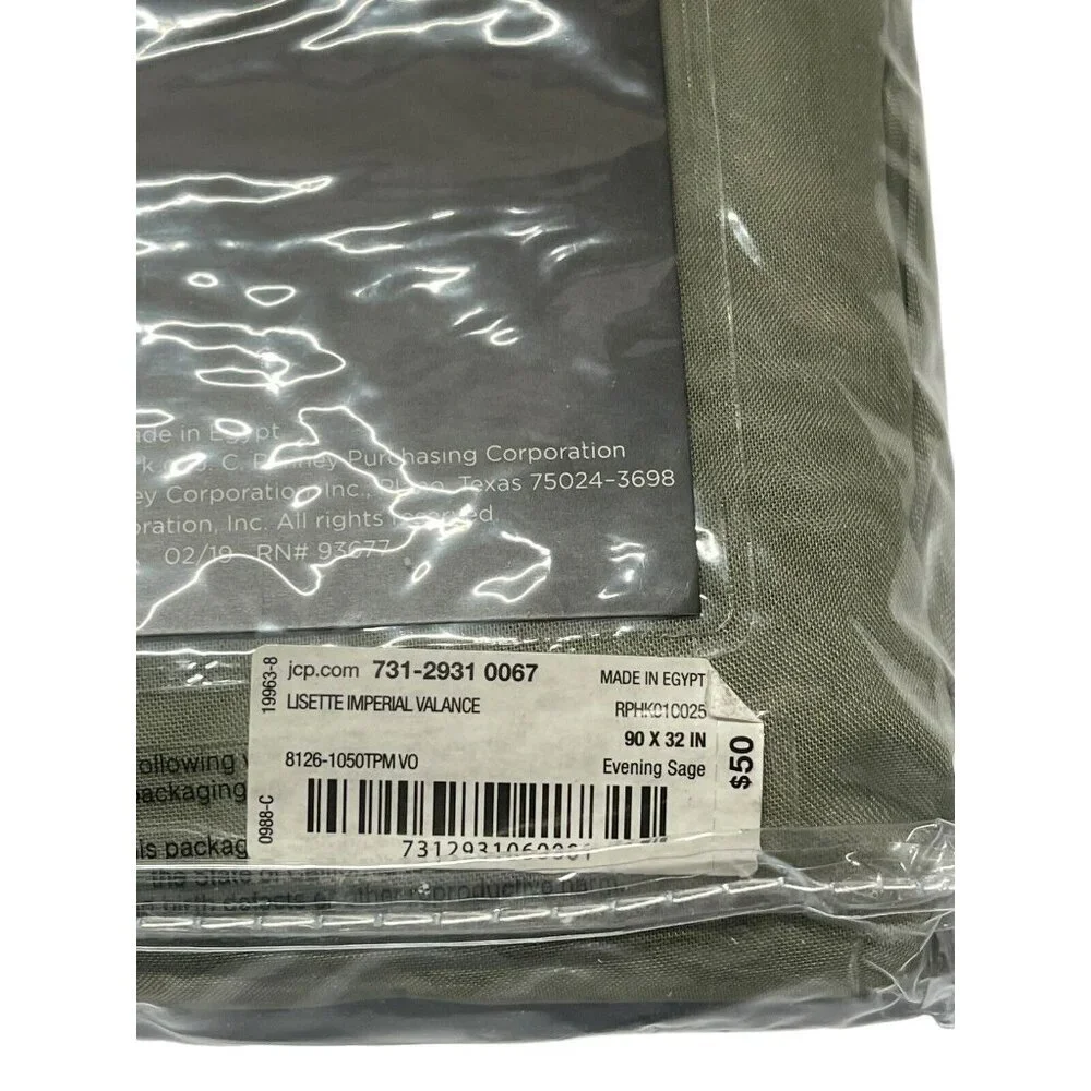 JC Pennys Imperial Valance Lisette  90 x 32 Evening Sage